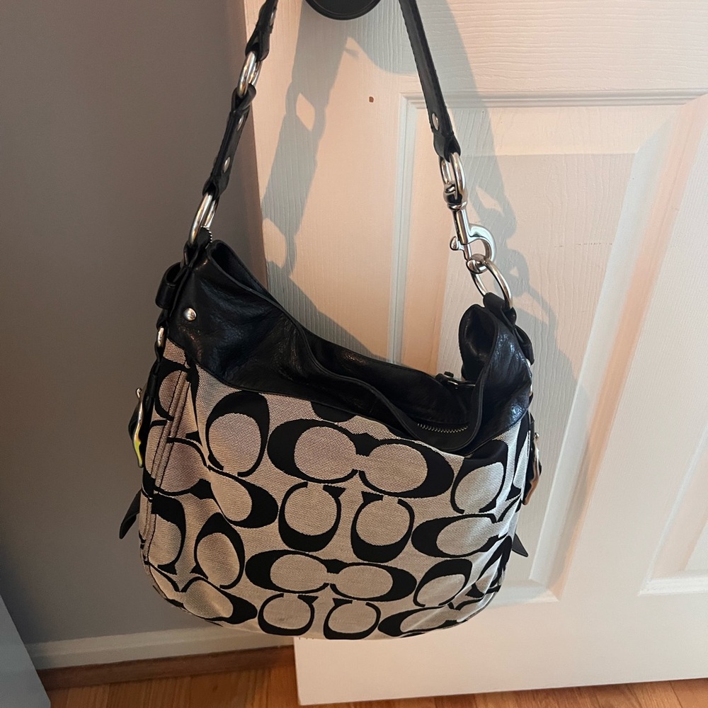 Stylish Black and Cream Designer Shoulder Bag